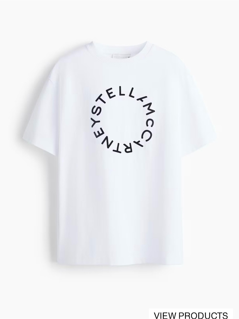 Stella McCartney White Tee with Black Circular Logo